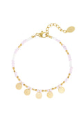 Enkelbandje met coincharms - baby pink