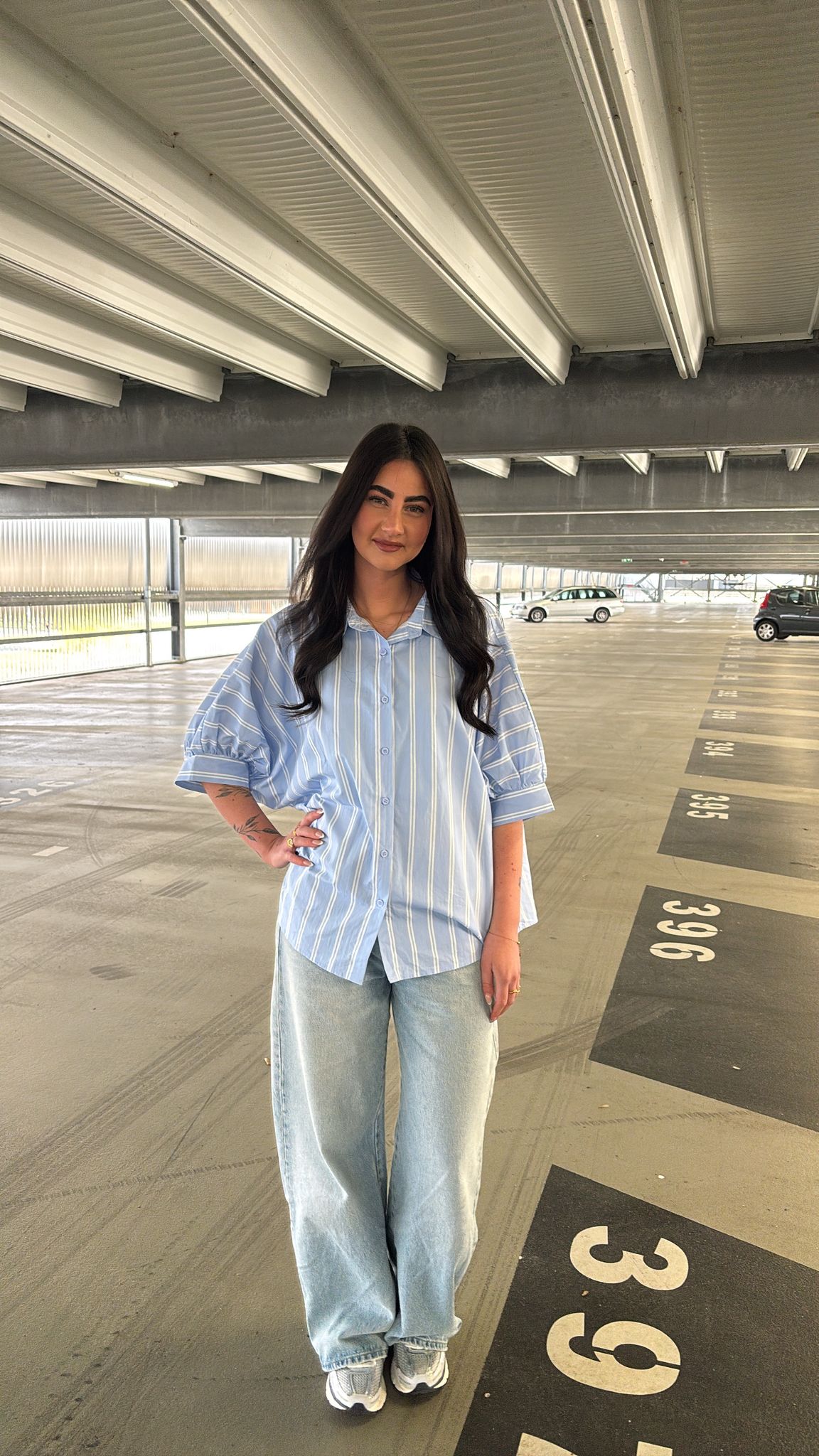 Oversized blouse blauw - Joy