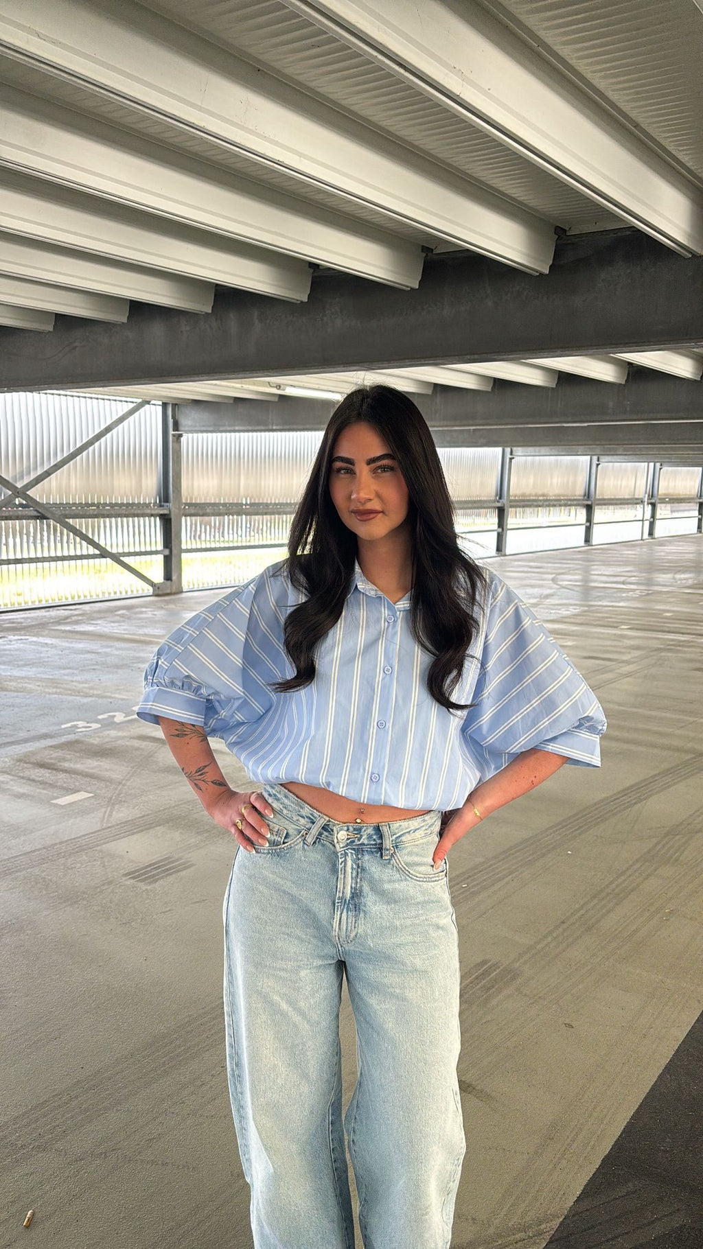 Oversized blouse blauw - Joy