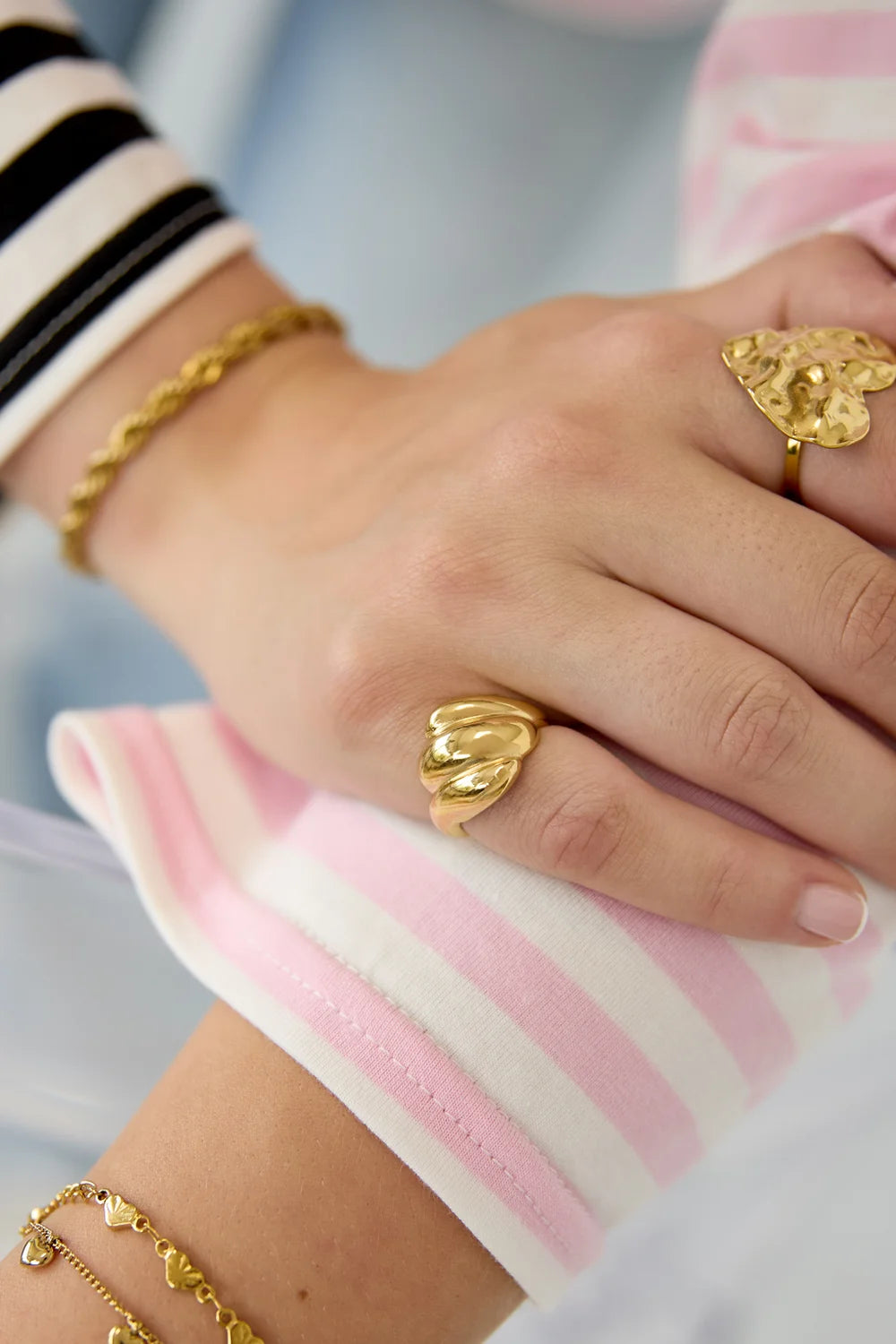 Statement ring bubble goud